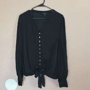 Black Button-Up Women's Top